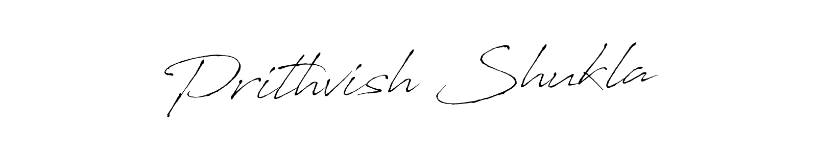 Make a beautiful signature design for name Prithvish Shukla. With this signature (Antro_Vectra) style, you can create a handwritten signature for free. Prithvish Shukla signature style 6 images and pictures png