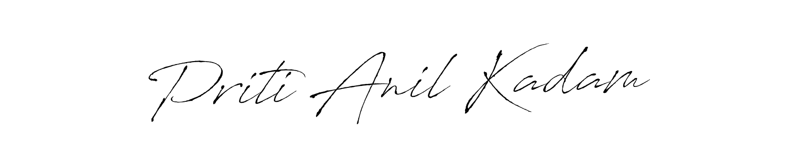 How to make Priti Anil Kadam name signature. Use Antro_Vectra style for creating short signs online. This is the latest handwritten sign. Priti Anil Kadam signature style 6 images and pictures png