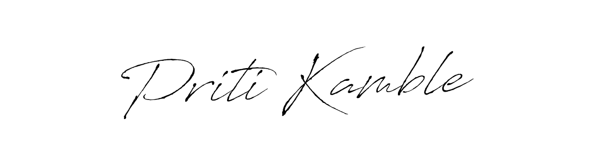 Priti Kamble stylish signature style. Best Handwritten Sign (Antro_Vectra) for my name. Handwritten Signature Collection Ideas for my name Priti Kamble. Priti Kamble signature style 6 images and pictures png