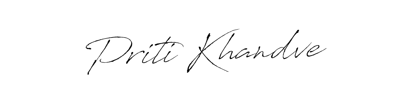 Priti Khandve stylish signature style. Best Handwritten Sign (Antro_Vectra) for my name. Handwritten Signature Collection Ideas for my name Priti Khandve. Priti Khandve signature style 6 images and pictures png