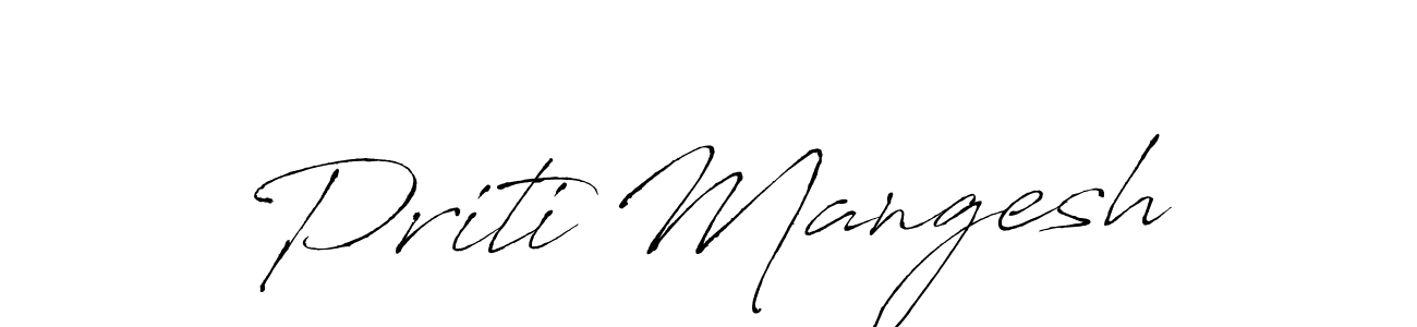 Priti Mangesh stylish signature style. Best Handwritten Sign (Antro_Vectra) for my name. Handwritten Signature Collection Ideas for my name Priti Mangesh. Priti Mangesh signature style 6 images and pictures png