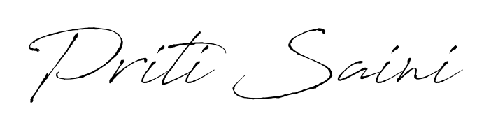Stand out with a creative autograph for Priti Saini. The Antro_Vectra styling blends modern aesthetics with classic signature flourishes. Priti Saini signature style 6 images and pictures png