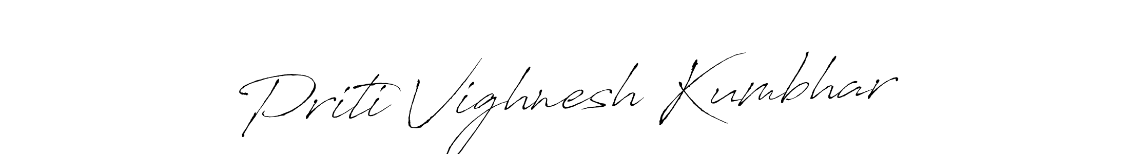 Create a beautiful signature design for name Priti Vighnesh Kumbhar. With this signature (Antro_Vectra) fonts, you can make a handwritten signature for free. Priti Vighnesh Kumbhar signature style 6 images and pictures png