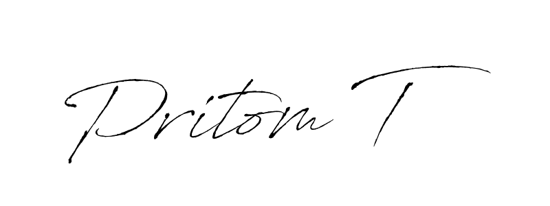 It looks lik you need a new signature style for name Pritom T. Design unique handwritten (Antro_Vectra) signature with our free signature maker in just a few clicks. Pritom T signature style 6 images and pictures png