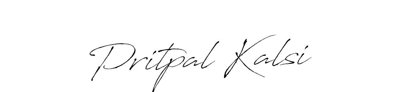 How to make Pritpal Kalsi name signature. Use Antro_Vectra style for creating short signs online. This is the latest handwritten sign. Pritpal Kalsi signature style 6 images and pictures png