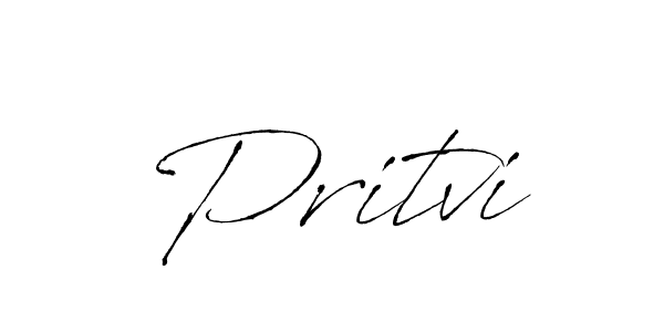 Design your own signature with our free online signature maker. With this signature software, you can create a handwritten (Antro_Vectra) signature for name Pritvi. Pritvi signature style 6 images and pictures png