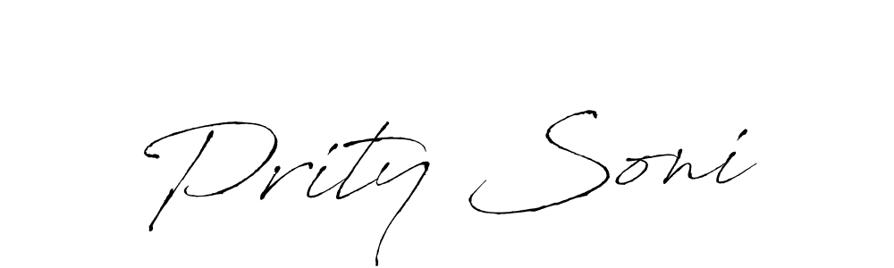 Prity Soni stylish signature style. Best Handwritten Sign (Antro_Vectra) for my name. Handwritten Signature Collection Ideas for my name Prity Soni. Prity Soni signature style 6 images and pictures png