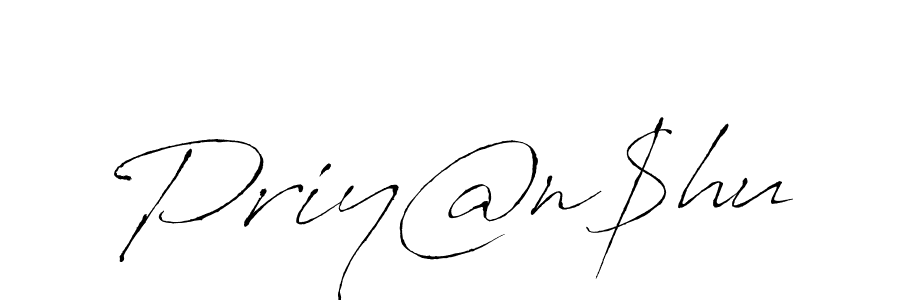 Use a signature maker to create a handwritten signature online. With this signature software, you can design (Antro_Vectra) your own signature for name Priy@n$hu. Priy@n$hu signature style 6 images and pictures png