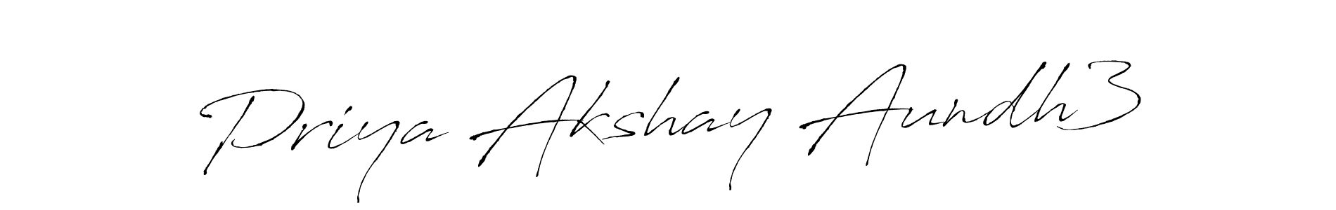 Design your own signature with our free online signature maker. With this signature software, you can create a handwritten (Antro_Vectra) signature for name Priya Akshay Aundh3. Priya Akshay Aundh3 signature style 6 images and pictures png