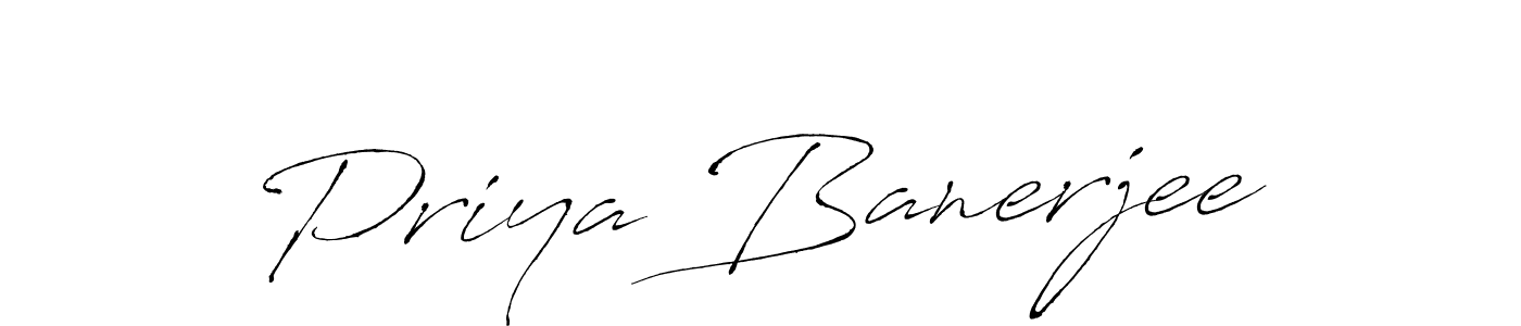 How to make Priya Banerjee name signature. Use Antro_Vectra style for creating short signs online. This is the latest handwritten sign. Priya Banerjee signature style 6 images and pictures png