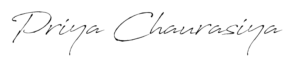 Personalize your online presence with Priya Chaurasiya signature rendered in elegant Antro_Vectra font. Great for website footers and blogs. Priya Chaurasiya signature style 6 images and pictures png