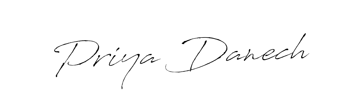 How to make Priya Danech name signature. Use Antro_Vectra style for creating short signs online. This is the latest handwritten sign. Priya Danech signature style 6 images and pictures png