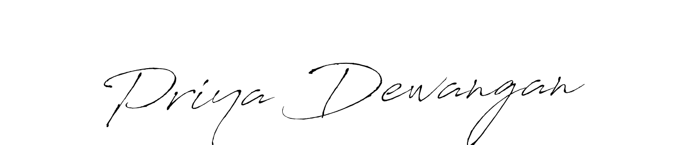 How to make Priya Dewangan name signature. Use Antro_Vectra style for creating short signs online. This is the latest handwritten sign. Priya Dewangan signature style 6 images and pictures png