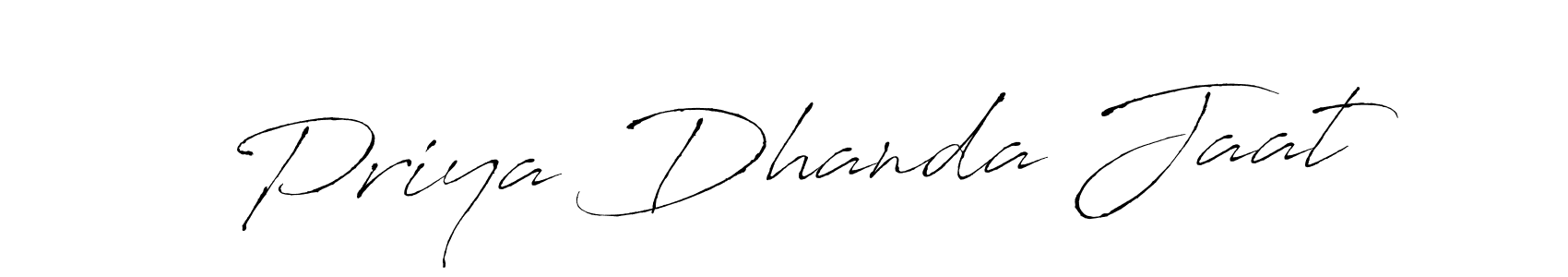 Create a beautiful signature design for name Priya Dhanda Jaat. With this signature (Antro_Vectra) fonts, you can make a handwritten signature for free. Priya Dhanda Jaat signature style 6 images and pictures png