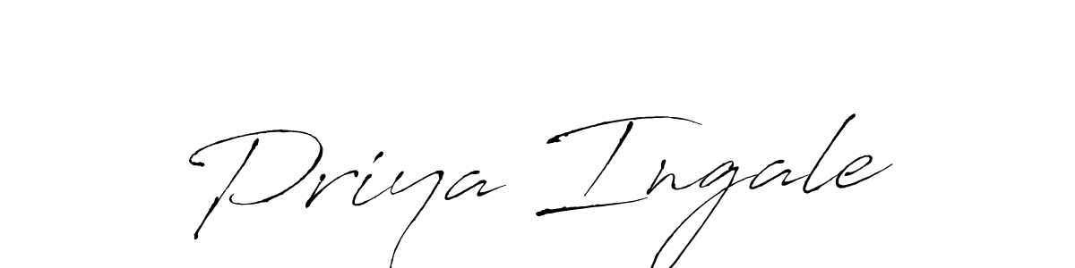 How to make Priya Ingale name signature. Use Antro_Vectra style for creating short signs online. This is the latest handwritten sign. Priya Ingale signature style 6 images and pictures png