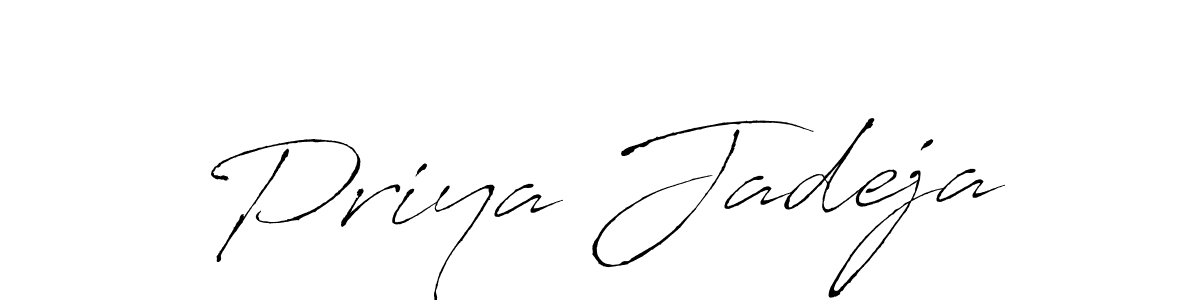 How to make Priya Jadeja name signature. Use Antro_Vectra style for creating short signs online. This is the latest handwritten sign. Priya Jadeja signature style 6 images and pictures png