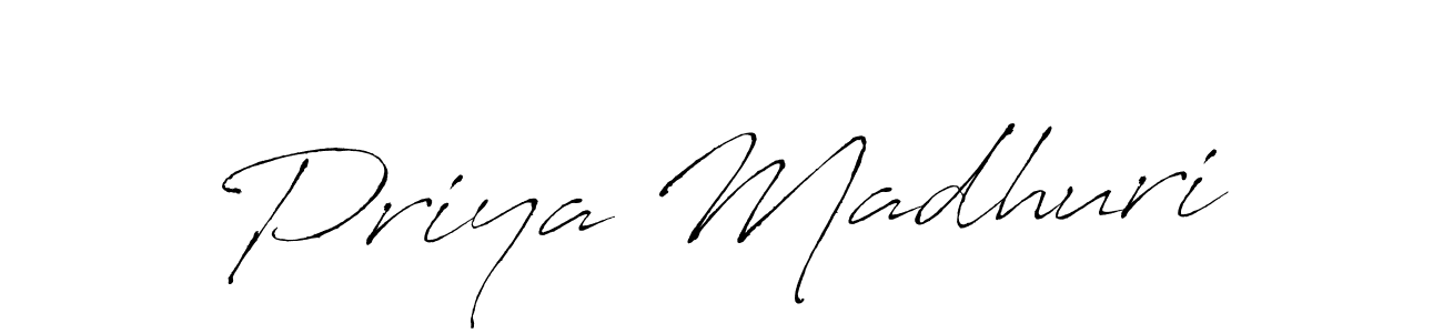 Make a beautiful signature design for name Priya Madhuri. With this signature (Antro_Vectra) style, you can create a handwritten signature for free. Priya Madhuri signature style 6 images and pictures png