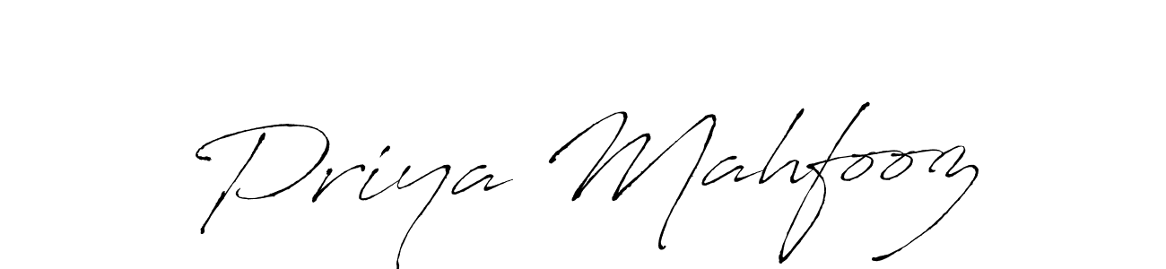 Make a beautiful signature design for name Priya Mahfooz. With this signature (Antro_Vectra) style, you can create a handwritten signature for free. Priya Mahfooz signature style 6 images and pictures png