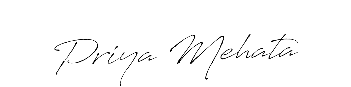 Design your own signature with our free online signature maker. With this signature software, you can create a handwritten (Antro_Vectra) signature for name Priya Mehata. Priya Mehata signature style 6 images and pictures png