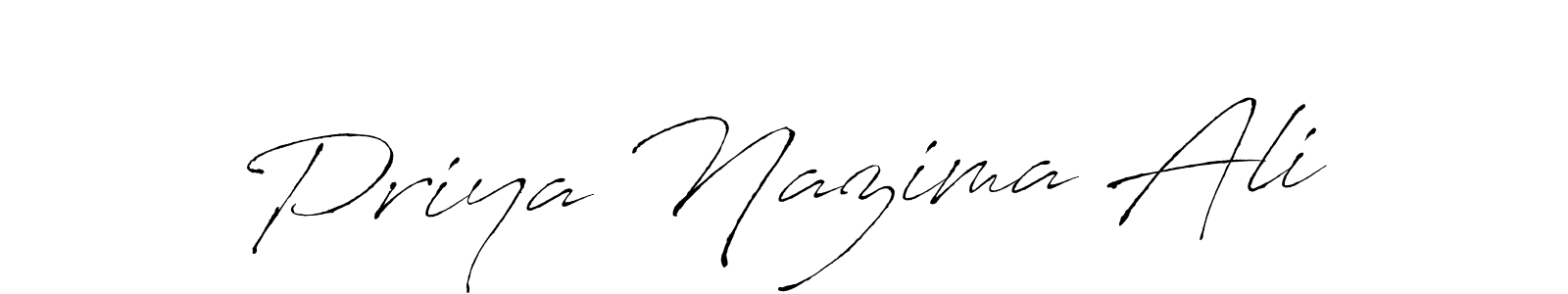 Create a beautiful signature design for name Priya Nazima Ali. With this signature (Antro_Vectra) fonts, you can make a handwritten signature for free. Priya Nazima Ali signature style 6 images and pictures png