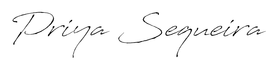 A timeless handwritten aesthetic for Priya Sequeira. The Antro_Vectra font gives your signature a handcrafted feel with natural curves. Priya Sequeira signature style 6 images and pictures png