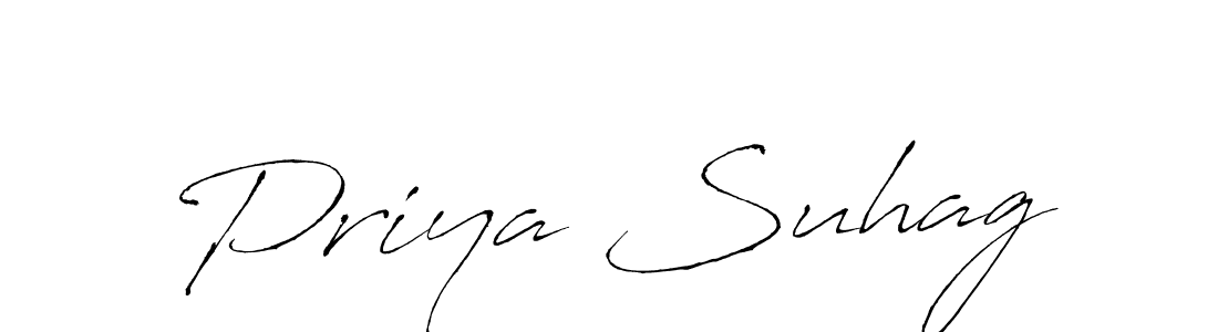 Create a beautiful signature design for name Priya Suhag. With this signature (Antro_Vectra) fonts, you can make a handwritten signature for free. Priya Suhag signature style 6 images and pictures png