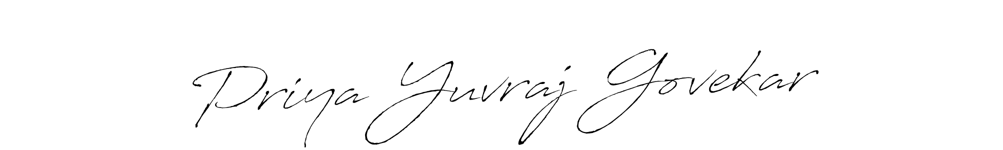 You should practise on your own different ways (Antro_Vectra) to write your name (Priya Yuvraj Govekar) in signature. don't let someone else do it for you. Priya Yuvraj Govekar signature style 6 images and pictures png