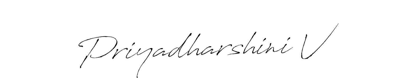 How to make Priyadharshini V name signature. Use Antro_Vectra style for creating short signs online. This is the latest handwritten sign. Priyadharshini V signature style 6 images and pictures png