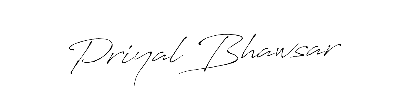 Make a beautiful signature design for name Priyal Bhawsar. With this signature (Antro_Vectra) style, you can create a handwritten signature for free. Priyal Bhawsar signature style 6 images and pictures png