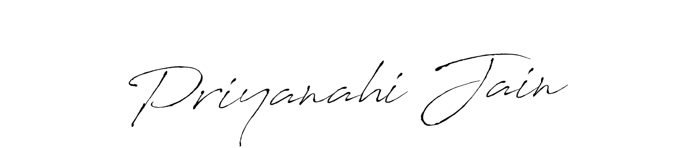 The best way (Antro_Vectra) to make a short signature is to pick only two or three words in your name. The name Priyanahi Jain include a total of six letters. For converting this name. Priyanahi Jain signature style 6 images and pictures png
