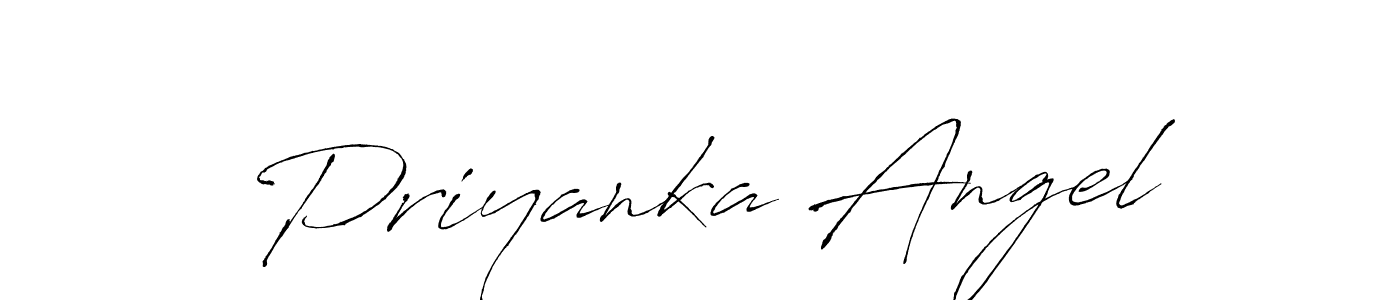 How to make Priyanka Angel name signature. Use Antro_Vectra style for creating short signs online. This is the latest handwritten sign. Priyanka Angel signature style 6 images and pictures png