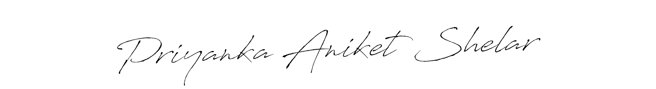 How to make Priyanka Aniket Shelar name signature. Use Antro_Vectra style for creating short signs online. This is the latest handwritten sign. Priyanka Aniket Shelar signature style 6 images and pictures png