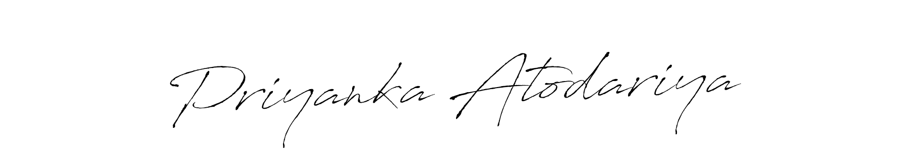 Create a beautiful signature design for name Priyanka Atodariya. With this signature (Antro_Vectra) fonts, you can make a handwritten signature for free. Priyanka Atodariya signature style 6 images and pictures png