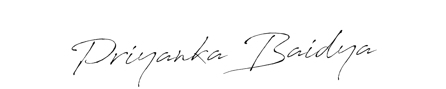 Make a beautiful signature design for name Priyanka Baidya. With this signature (Antro_Vectra) style, you can create a handwritten signature for free. Priyanka Baidya signature style 6 images and pictures png