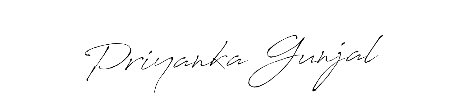 How to make Priyanka Gunjal name signature. Use Antro_Vectra style for creating short signs online. This is the latest handwritten sign. Priyanka Gunjal signature style 6 images and pictures png