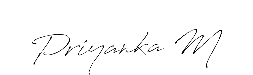 Priyanka M stylish signature style. Best Handwritten Sign (Antro_Vectra) for my name. Handwritten Signature Collection Ideas for my name Priyanka M. Priyanka M signature style 6 images and pictures png