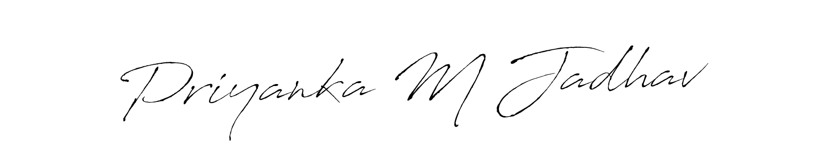 How to make Priyanka M Jadhav signature? Antro_Vectra is a professional autograph style. Create handwritten signature for Priyanka M Jadhav name. Priyanka M Jadhav signature style 6 images and pictures png