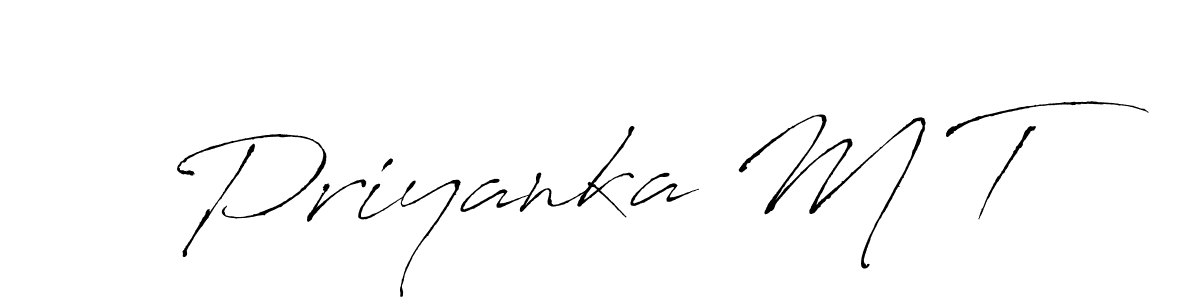 Make a beautiful signature design for name Priyanka M T. With this signature (Antro_Vectra) style, you can create a handwritten signature for free. Priyanka M T signature style 6 images and pictures png