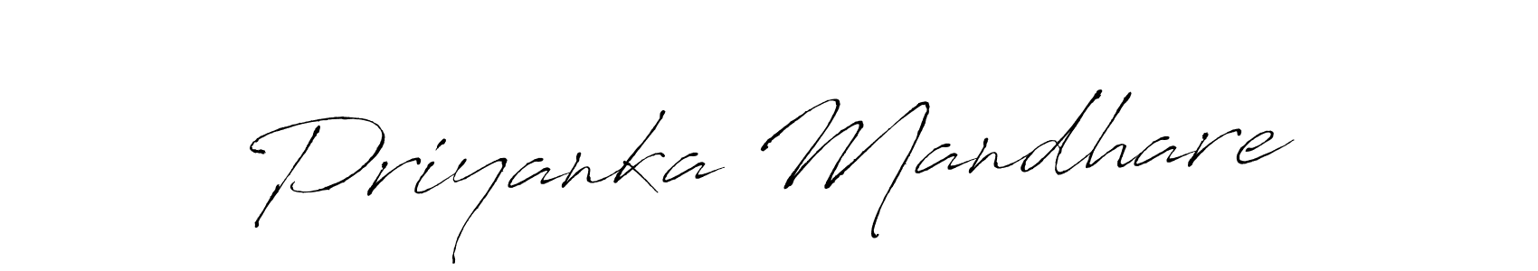 Design your own signature with our free online signature maker. With this signature software, you can create a handwritten (Antro_Vectra) signature for name Priyanka Mandhare. Priyanka Mandhare signature style 6 images and pictures png