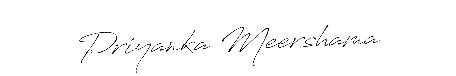 How to make Priyanka Meershama name signature. Use Antro_Vectra style for creating short signs online. This is the latest handwritten sign. Priyanka Meershama signature style 6 images and pictures png