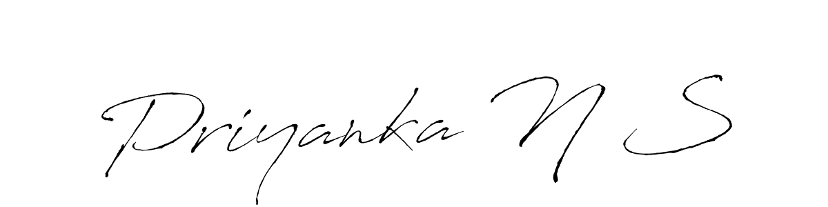 Make a beautiful signature design for name Priyanka N S. With this signature (Antro_Vectra) style, you can create a handwritten signature for free. Priyanka N S signature style 6 images and pictures png