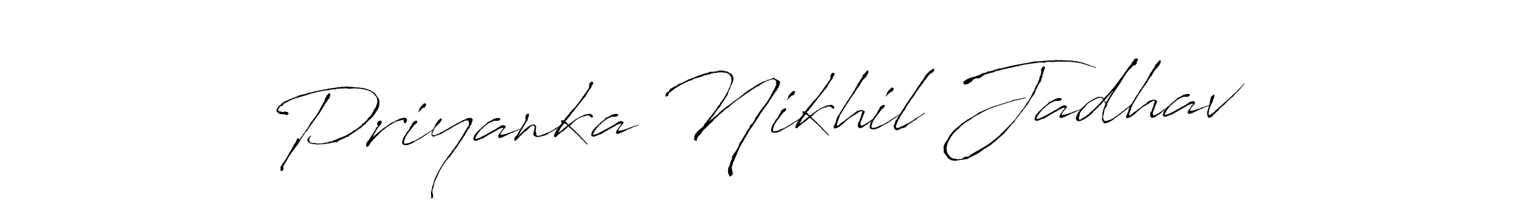 Design your own signature with our free online signature maker. With this signature software, you can create a handwritten (Antro_Vectra) signature for name Priyanka Nikhil Jadhav. Priyanka Nikhil Jadhav signature style 6 images and pictures png