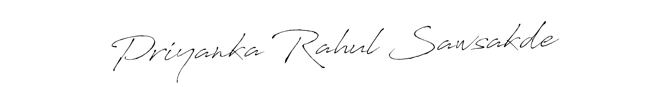 Priyanka Rahul Sawsakde stylish signature style. Best Handwritten Sign (Antro_Vectra) for my name. Handwritten Signature Collection Ideas for my name Priyanka Rahul Sawsakde. Priyanka Rahul Sawsakde signature style 6 images and pictures png