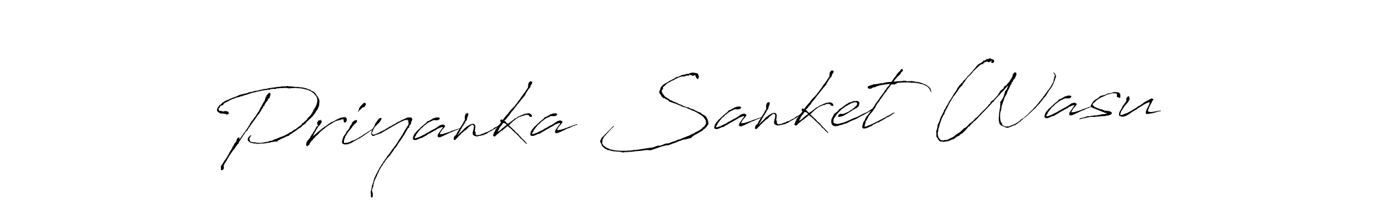 Make a beautiful signature design for name Priyanka Sanket Wasu. Use this online signature maker to create a handwritten signature for free. Priyanka Sanket Wasu signature style 6 images and pictures png