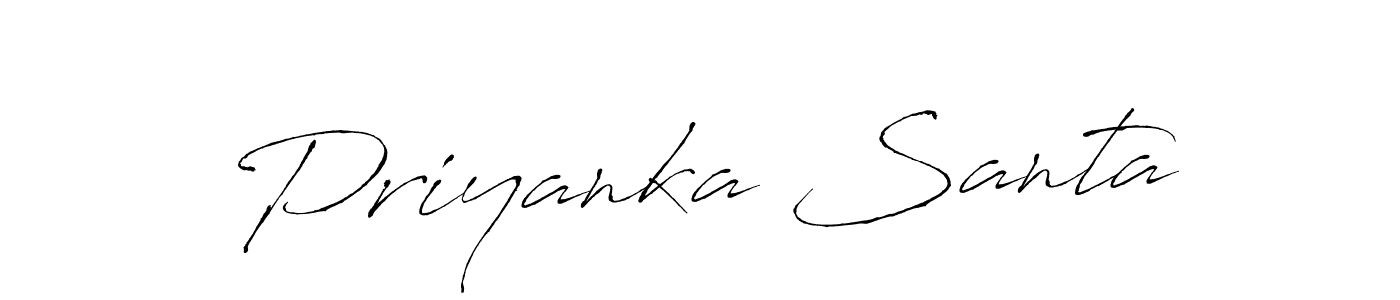 How to make Priyanka Santa name signature. Use Antro_Vectra style for creating short signs online. This is the latest handwritten sign. Priyanka Santa signature style 6 images and pictures png