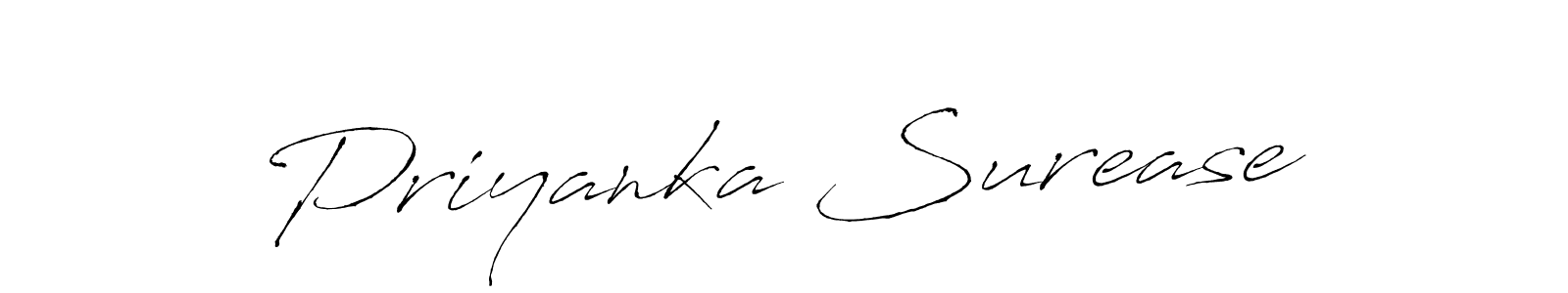 Create a beautiful signature design for name Priyanka Surease. With this signature (Antro_Vectra) fonts, you can make a handwritten signature for free. Priyanka Surease signature style 6 images and pictures png