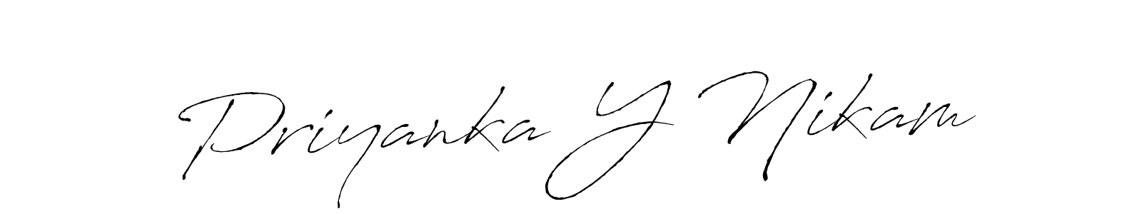 Priyanka Y Nikam stylish signature style. Best Handwritten Sign (Antro_Vectra) for my name. Handwritten Signature Collection Ideas for my name Priyanka Y Nikam. Priyanka Y Nikam signature style 6 images and pictures png