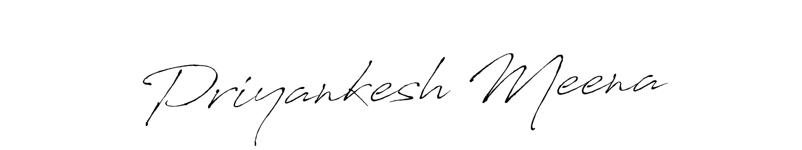 The best way (Antro_Vectra) to make a short signature is to pick only two or three words in your name. The name Priyankesh Meena include a total of six letters. For converting this name. Priyankesh Meena signature style 6 images and pictures png