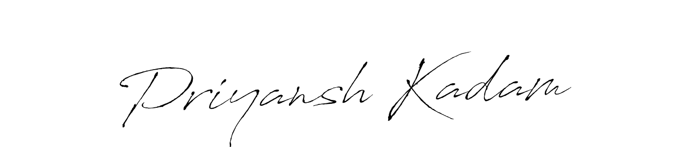 Make a beautiful signature design for name Priyansh Kadam. With this signature (Antro_Vectra) style, you can create a handwritten signature for free. Priyansh Kadam signature style 6 images and pictures png