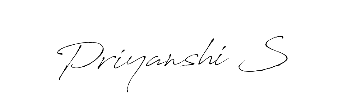 How to make Priyanshi S name signature. Use Antro_Vectra style for creating short signs online. This is the latest handwritten sign. Priyanshi S signature style 6 images and pictures png